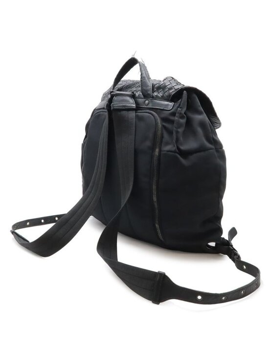 Bottega Veneta Intrecciato Backpack Nylon Leather Black main image 6